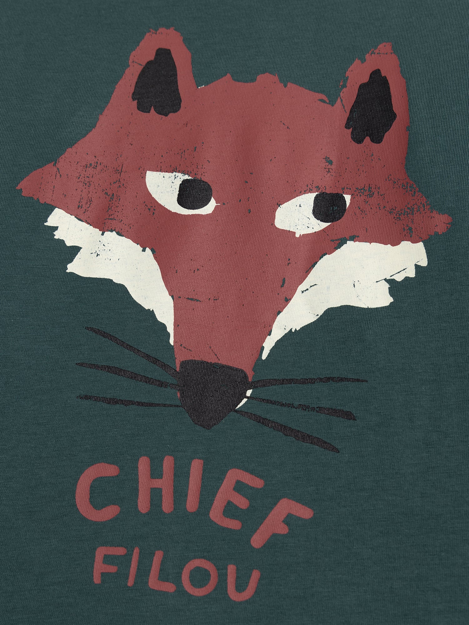 T-shirt Verde a Maniche Lunghe con Animazione di Volpe - Image 2
