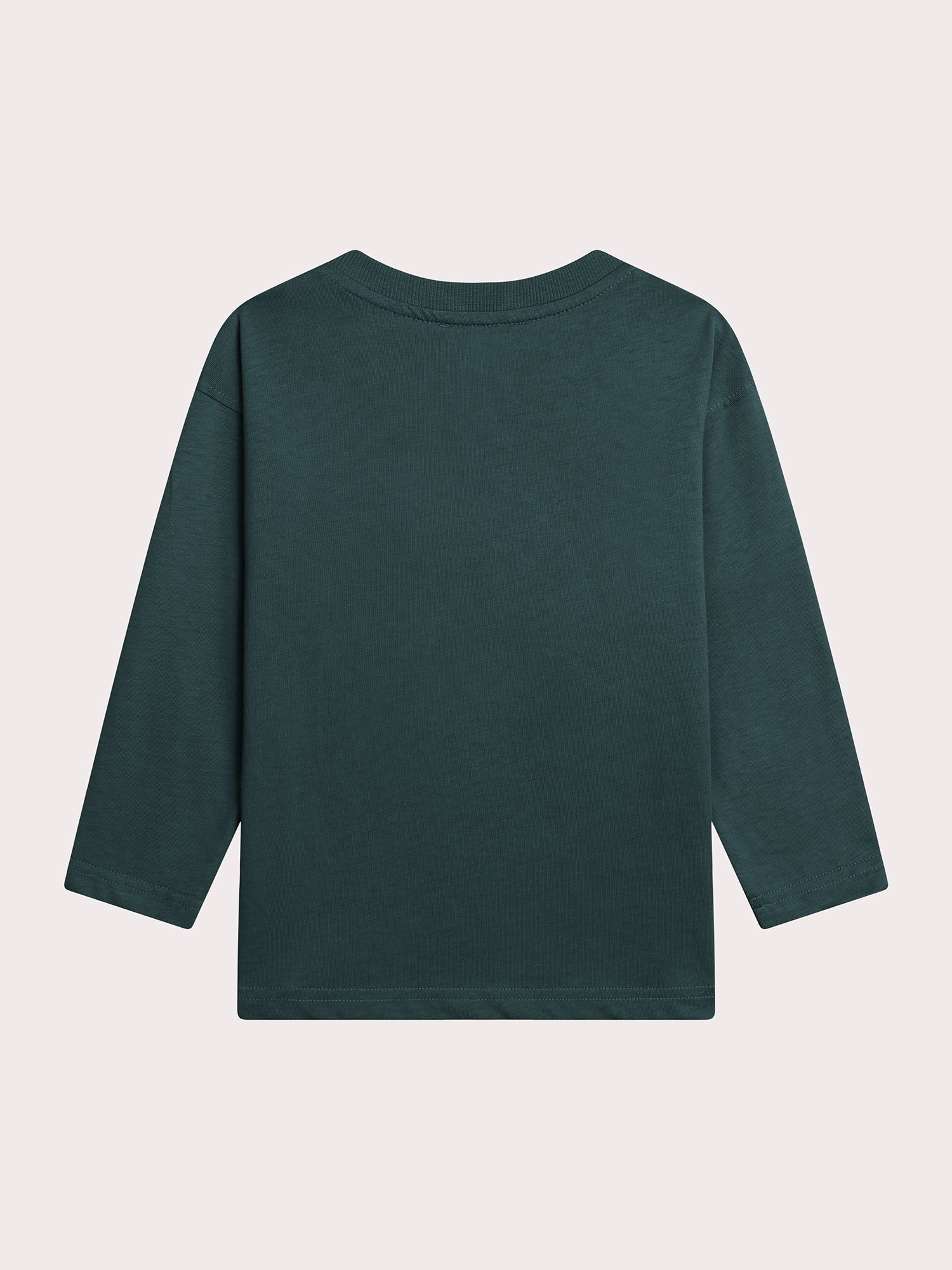 T-shirt Verde a Maniche Lunghe con Animazione di Volpe - Image 3