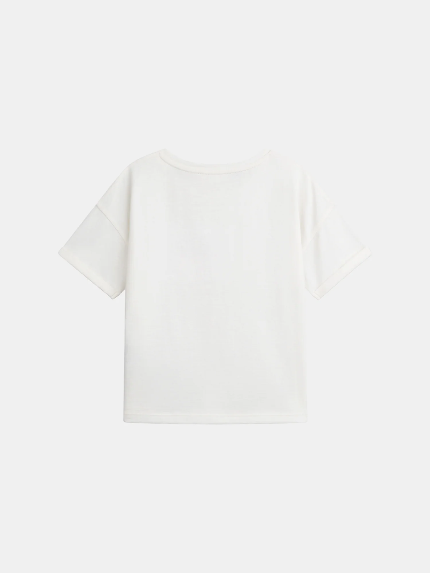 T-shirt ecru maniche corte con animazione animale per ragazze - Image 6
