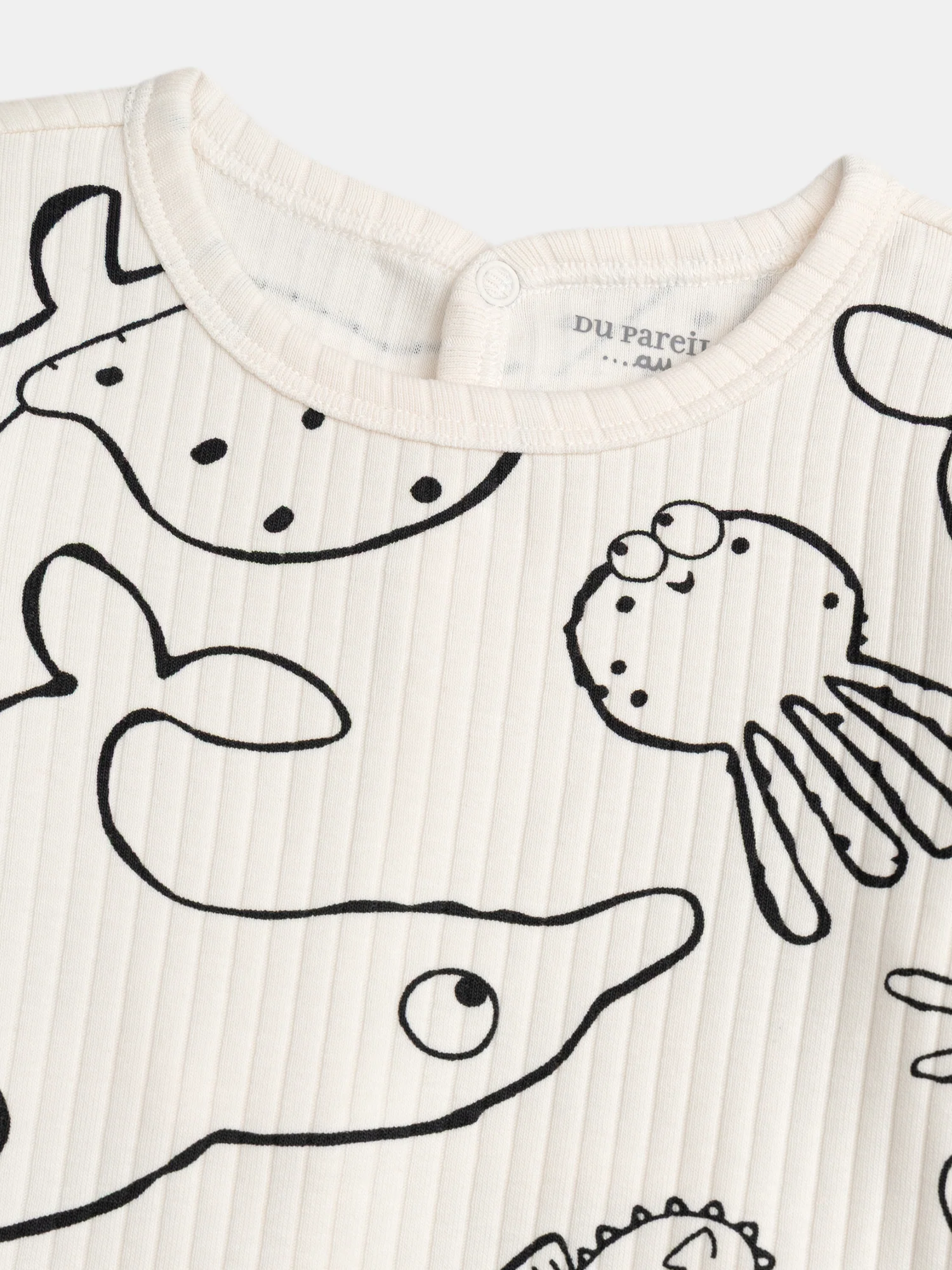 Tutina écru con stampa integrale "Animali Marini" per bambino - Image 7