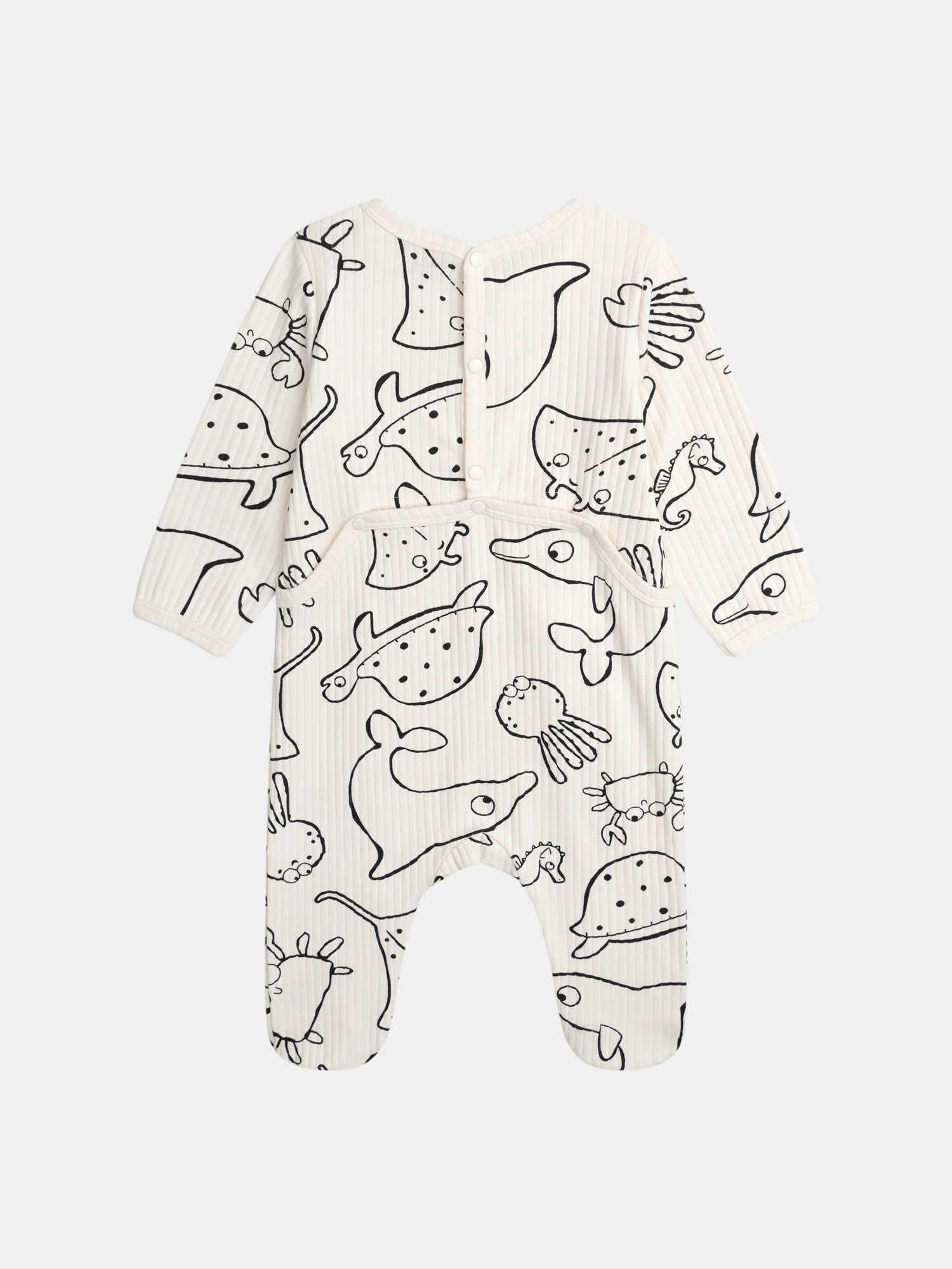 Tutina écru con stampa integrale "Animali Marini" per bambino - Image 8