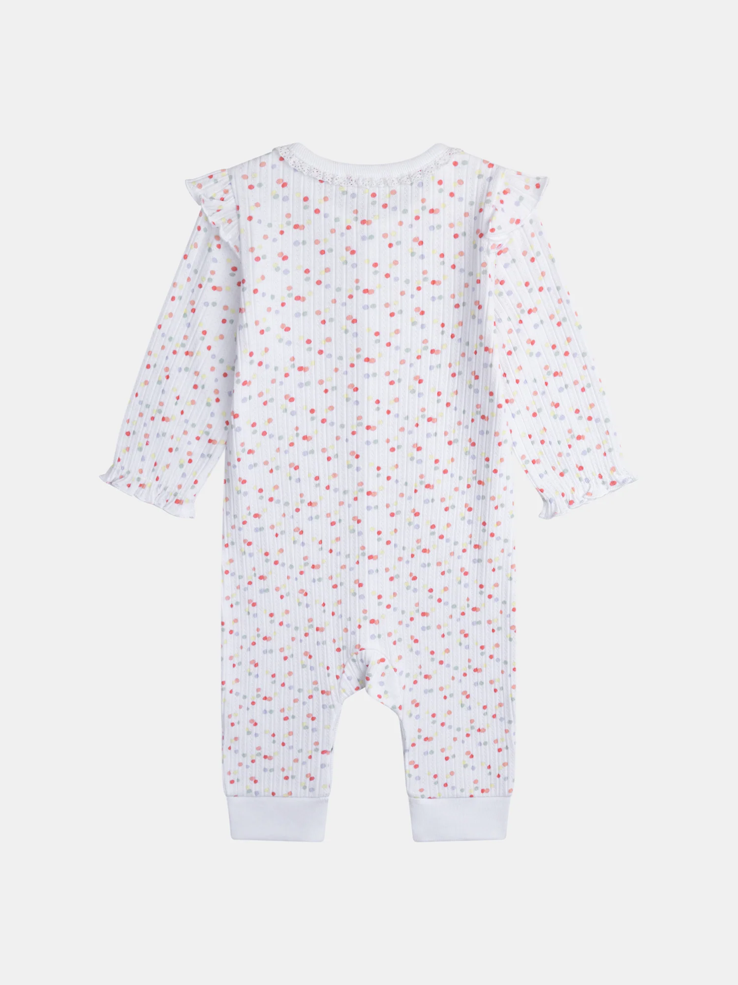 Tutina bianca neonatale senza piedi per bambina - Image 3