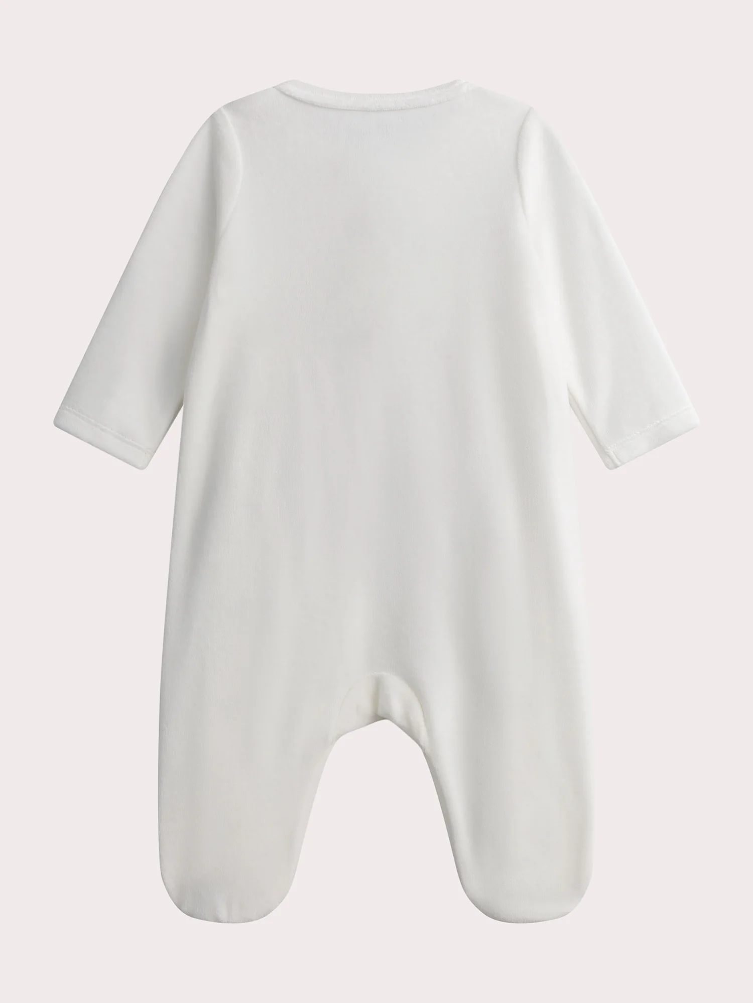 Tutina per neonati ecru in velour con motivo leopardato - Image 3