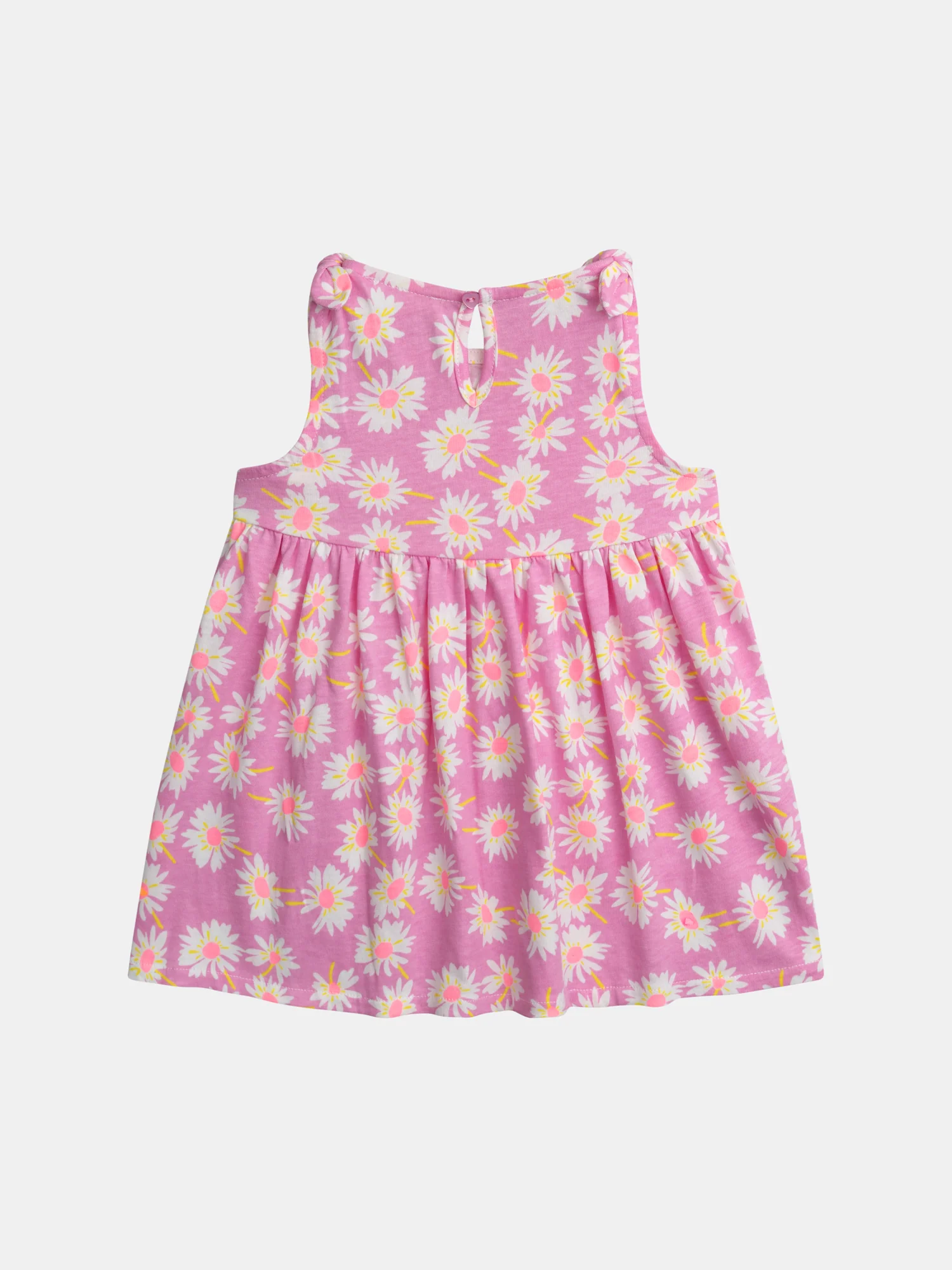 Vestito rosa candy con stampa integrale di margherite per bambina - Image 3