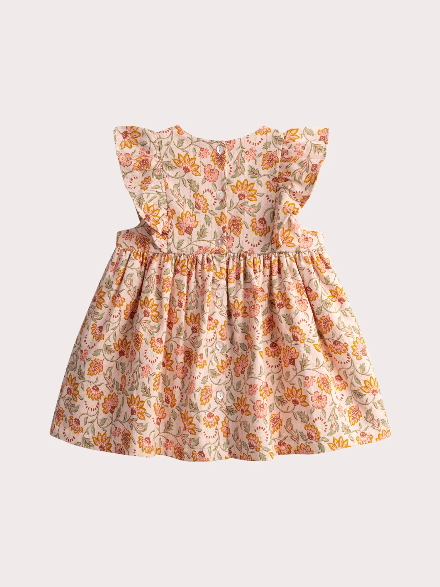 Vestito rosa pastello con fiori per bambina - Image 3