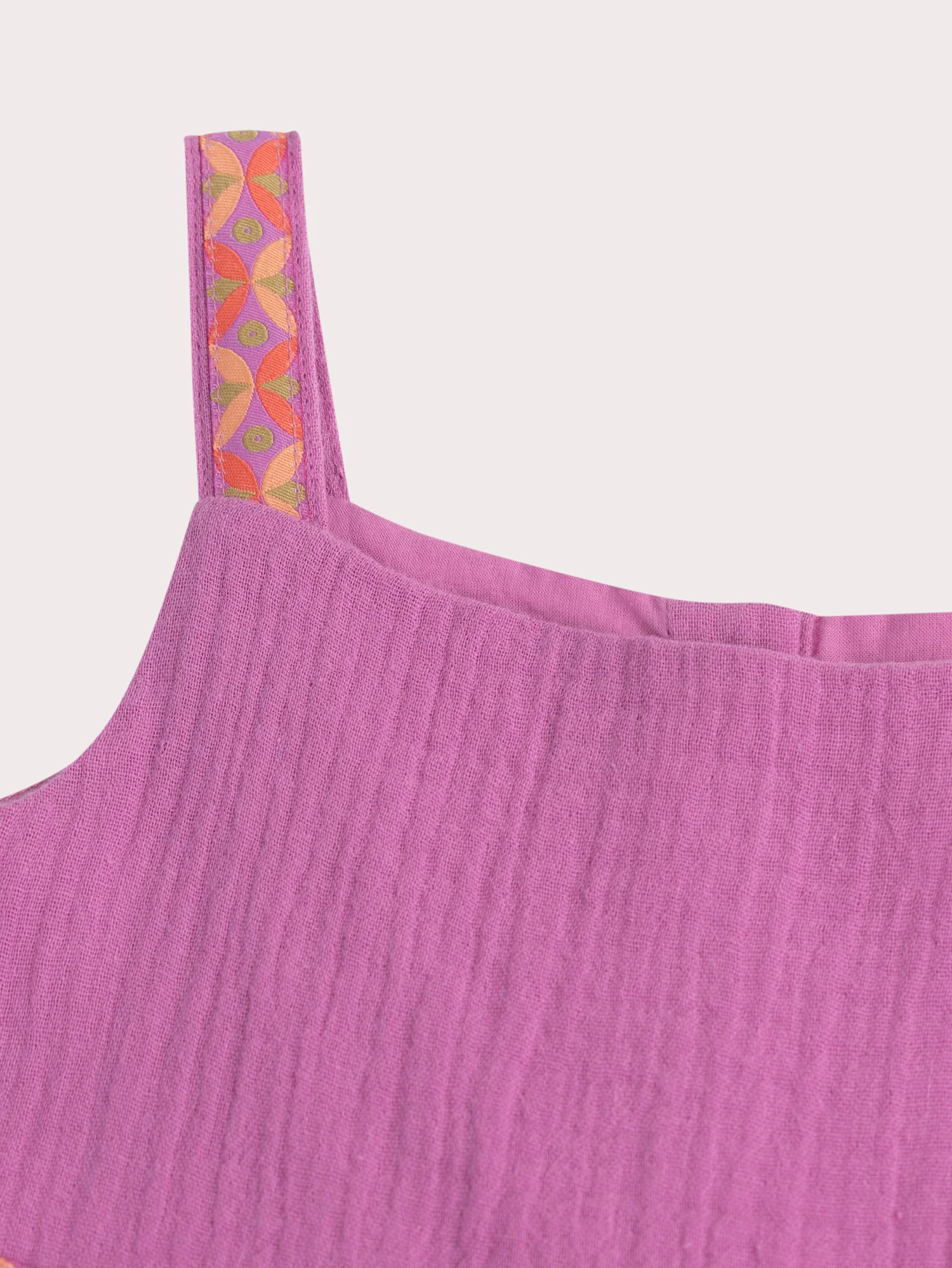 Vestito viola con spalline a contrasto - Image 2